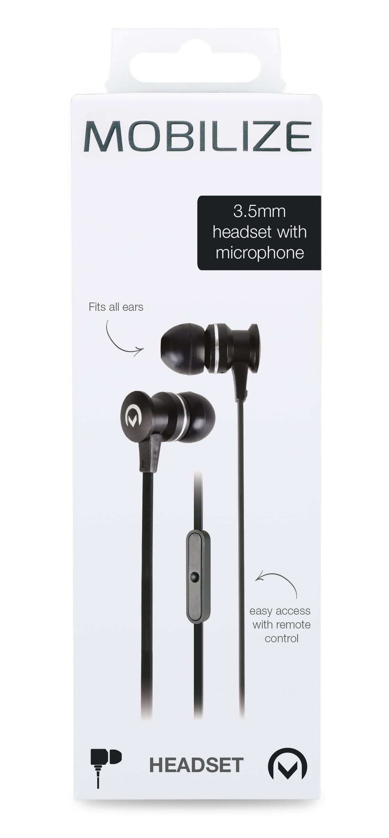 Mobilize In-Ear Stereo Headset With Remote 3.5Mm Black