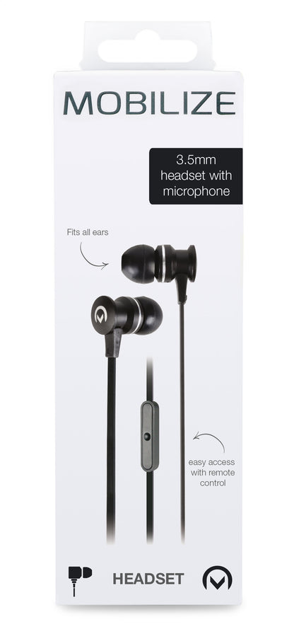 Mobilize In-Ear Stereo Headset With Remote 3.5Mm Black