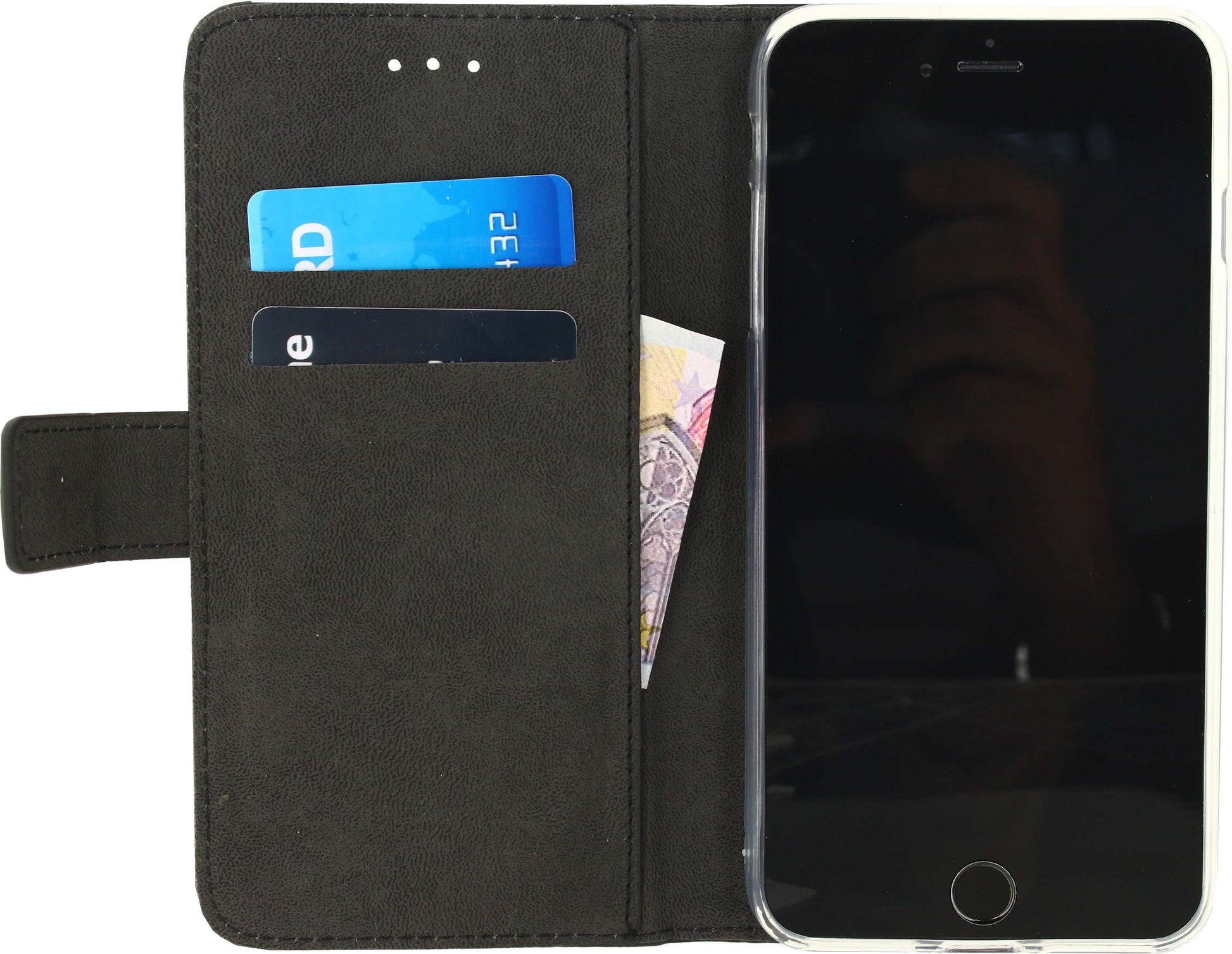 Mobilize Classic Gelly Wallet Book Case Apple Iphone 6 Plus/6S Plus/7 Plus/8 Plus Black