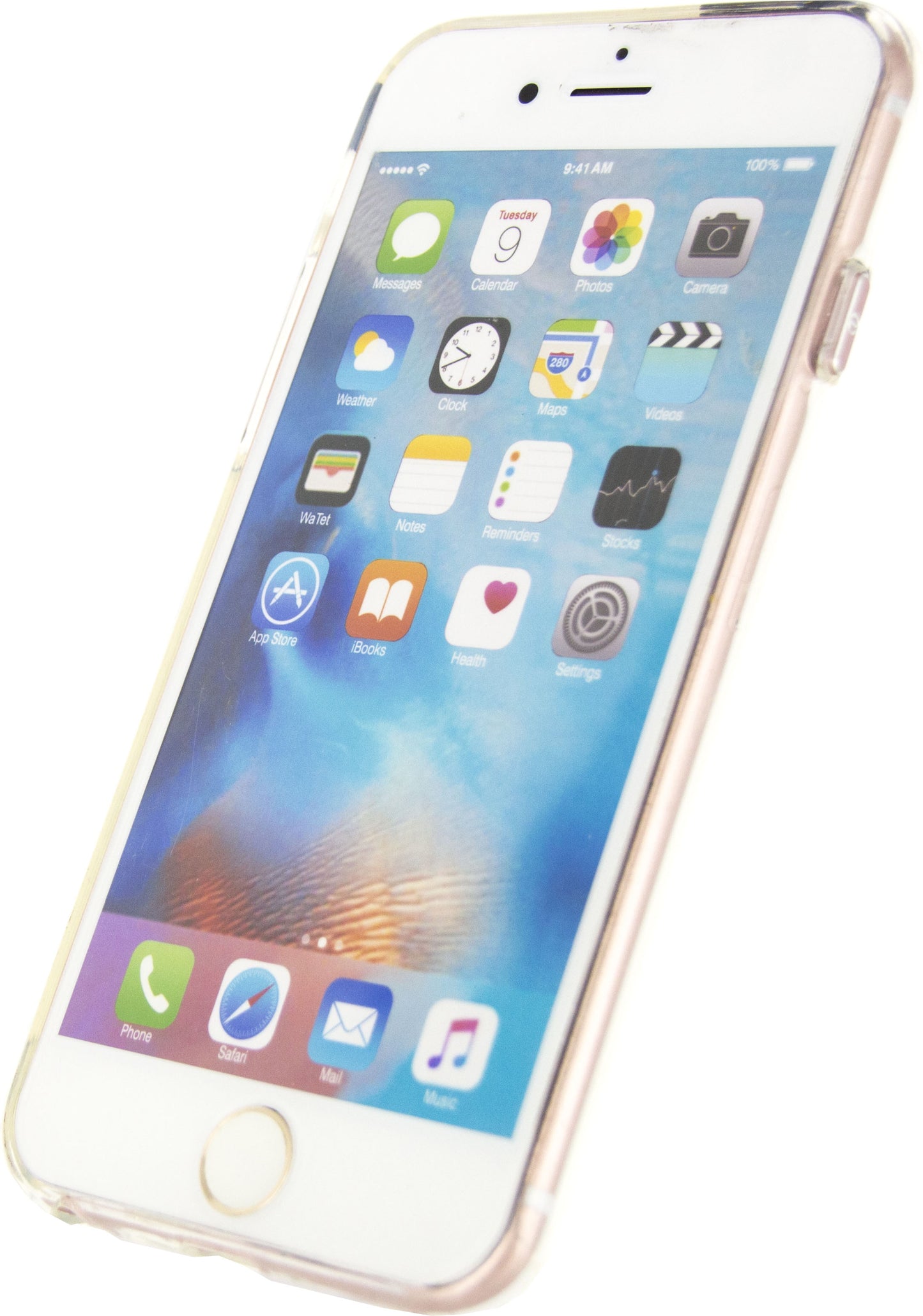 Mobilize Deluxe Gelly Case Apple Iphone 6/6S Clear Rose Gold Button