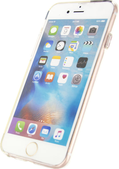 Mobilize Deluxe Gelly Case Apple Iphone 6/6S Clear Rose Gold Button