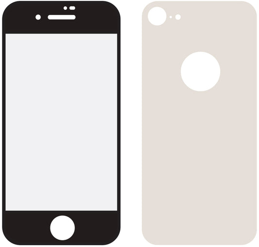 Mobilize Edge-To-Edge Glass Screen Protector Apple Iphone 8 Front And Back Pack Silver Full Glue