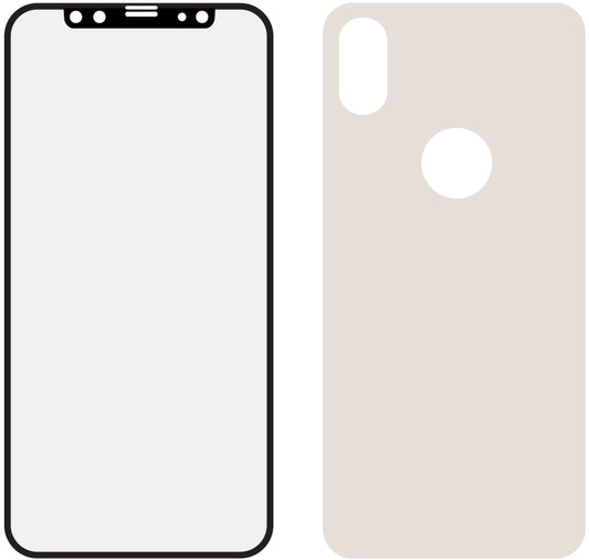 Mobilize Edge-To-Edge Glass Screen Protector Apple Iphone X/Xs Front And Back Pack Silver Full Glue