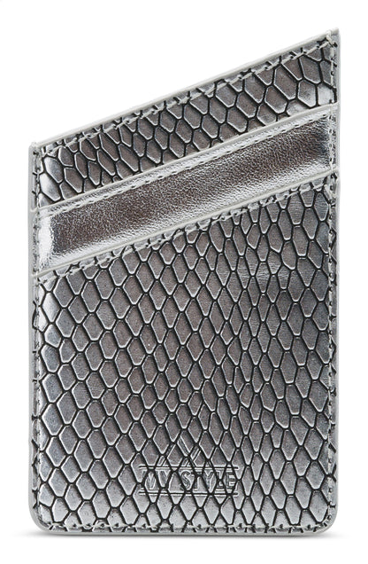 My Style Universal Sticky Card Pocket Silver Snake