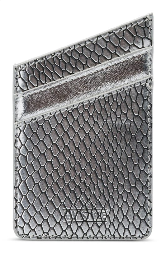 My Style Universal Sticky Card Pocket Silver Snake