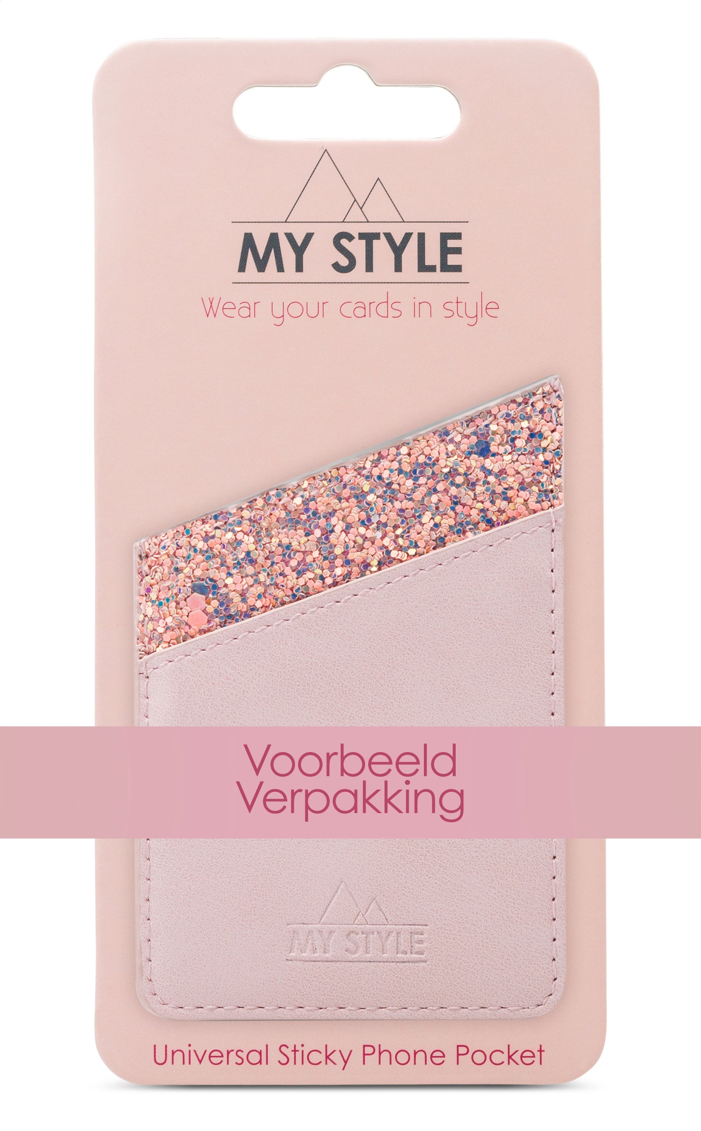 My Style Universal Sticky Card Pocket Grainy Silver