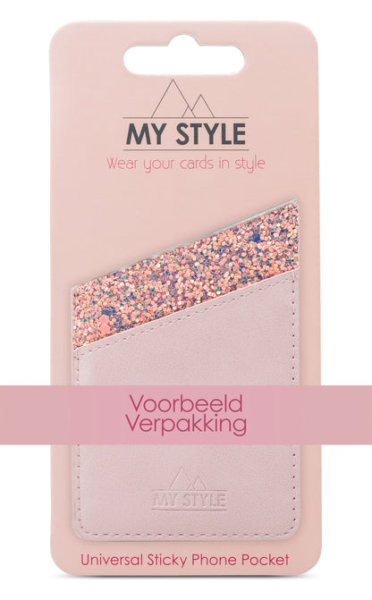 My Style Universal Sticky Card Pocket Grainy Silver