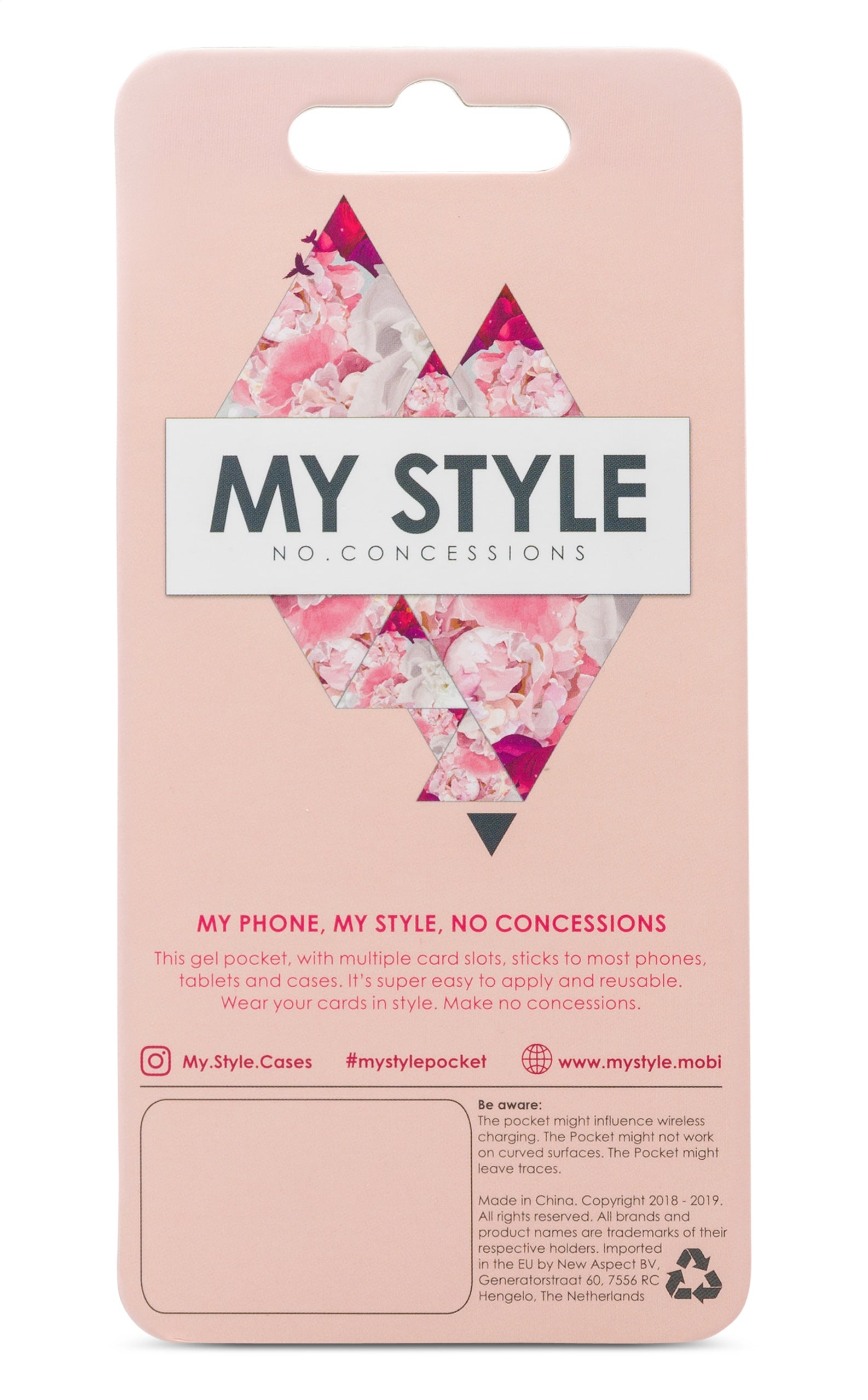 My Style Universal Sticky Card Pocket Grainy Silver