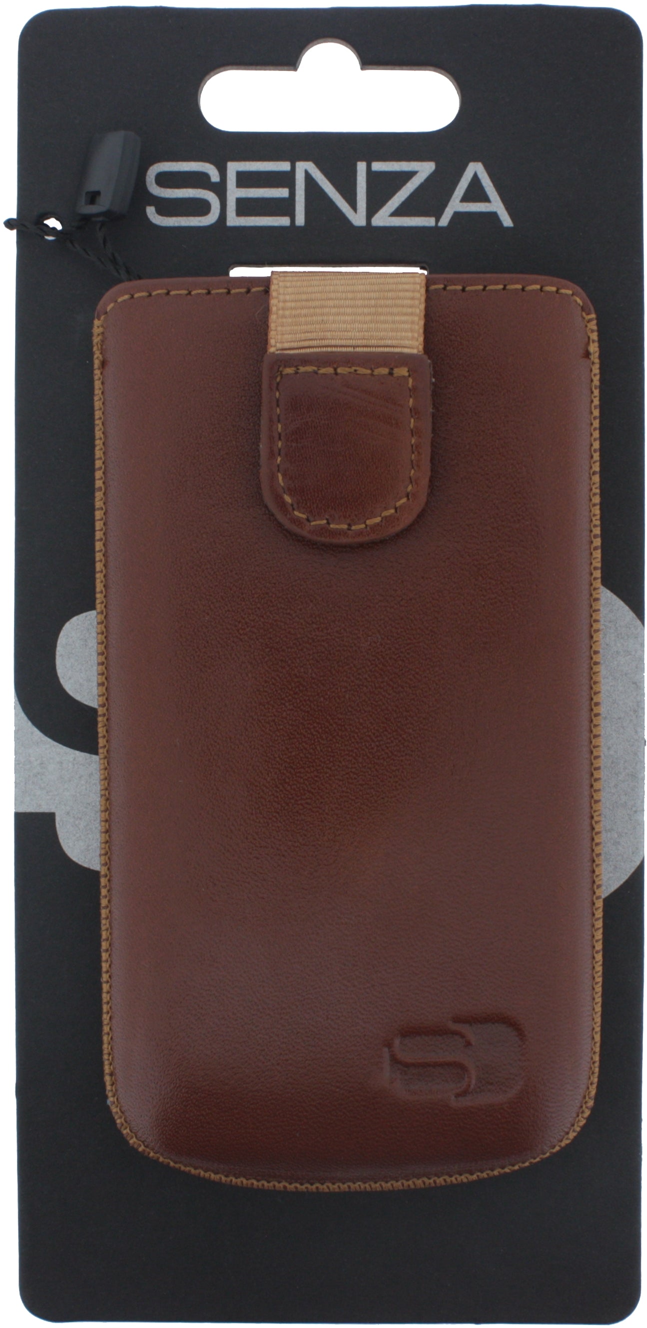 Senza Leather Slide Case Cognac Size S