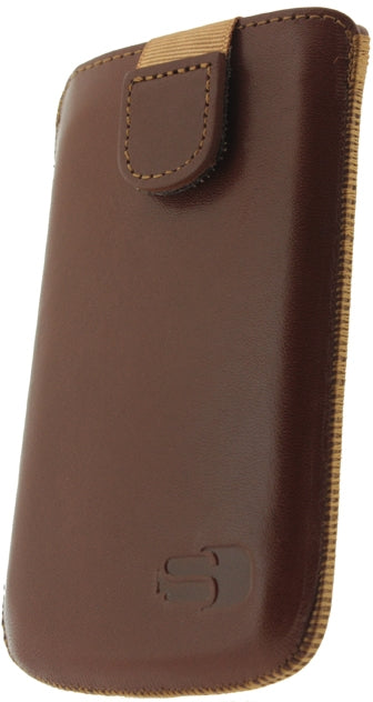 Senza Leather Slide Case Cognac Size M
