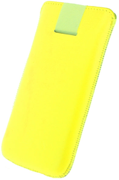 Senza Leather Slide Case Neon Yellow Size M-Large