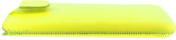 Senza Leather Slide Case Neon Yellow Size M-Large
