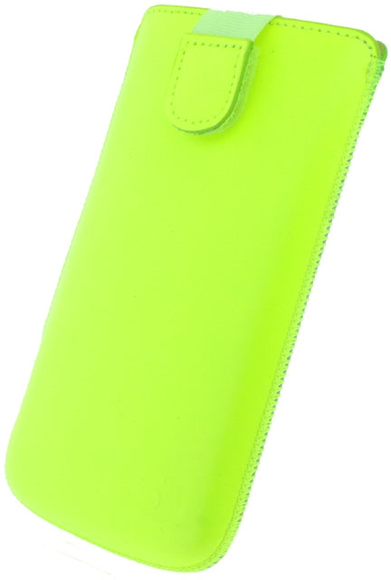 Senza Leather Slide Case Neon Yellow Size Xxl