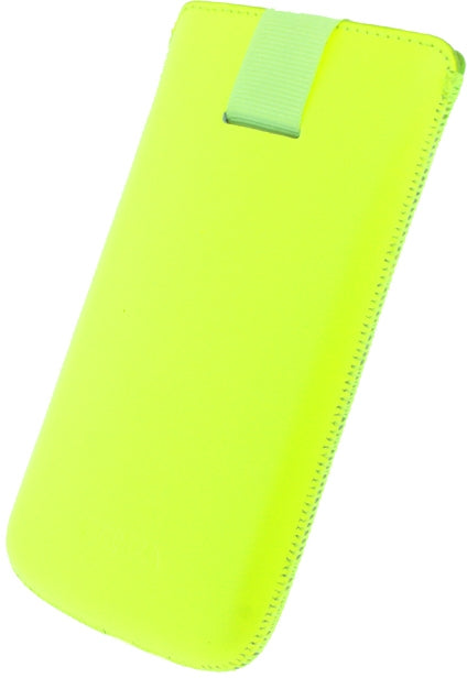 Senza Leather Slide Case Neon Yellow Size Xxl