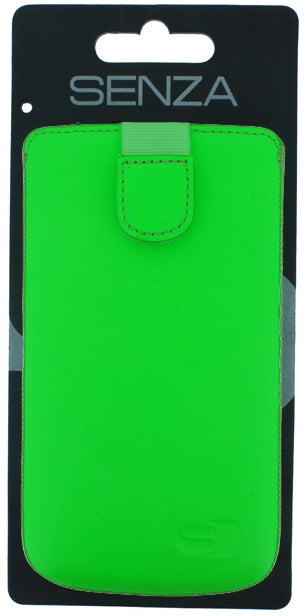 Senza Leather Slide Case Neon Green Size Xxl