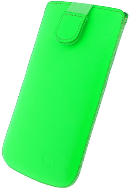 Senza Leather Slide Case Neon Green Size Xxl
