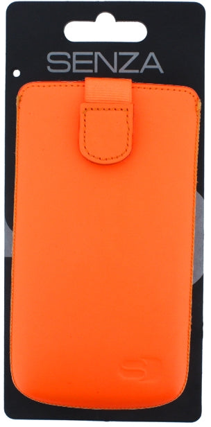 Senza Leather Slide Case Neon Orange Size Xxl