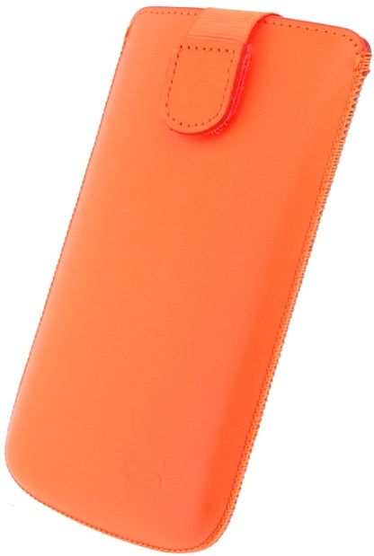 Senza Leather Slide Case Neon Orange Size Xxl