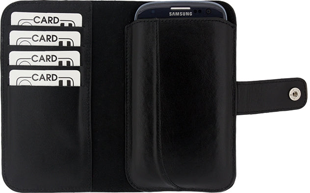 Senza Leather Wallet Slide Case Black Size Xxl