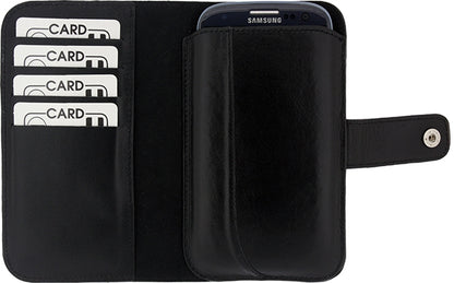 Senza Leather Wallet Slide Case Black Size Xxl