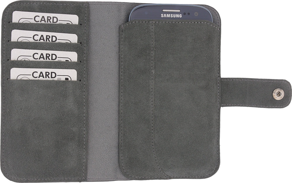 Senza Suede Wallet Slide Case Warm Grey Size Xxl