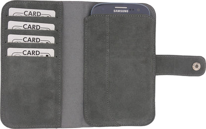 Senza Suede Wallet Slide Case Warm Grey Size Xxl