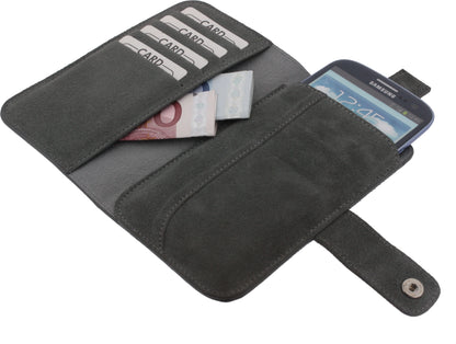 Senza Suede Wallet Slide Case Warm Grey Size Xxl