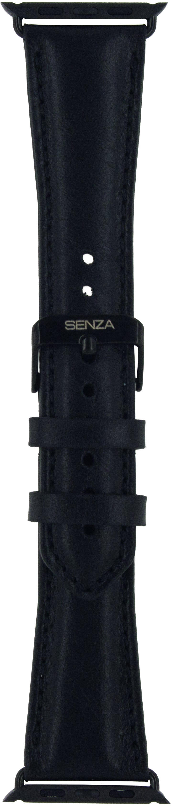 Senza Pure Leather Strap Apple Watch 38Mm Deep Black