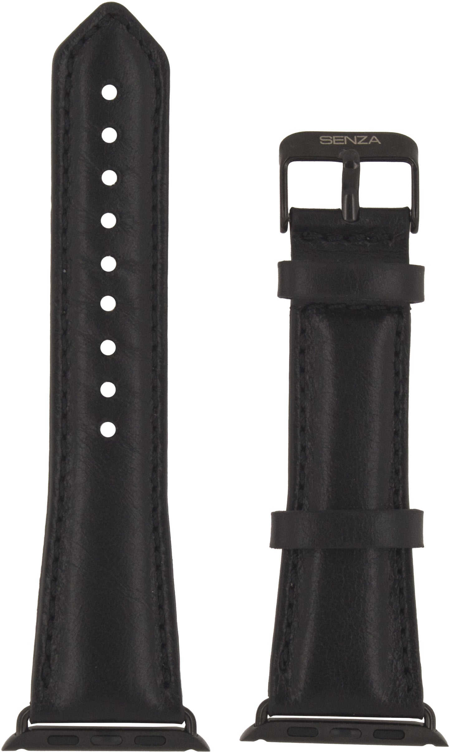 Senza Pure Leather Strap Apple Watch 38Mm Deep Black