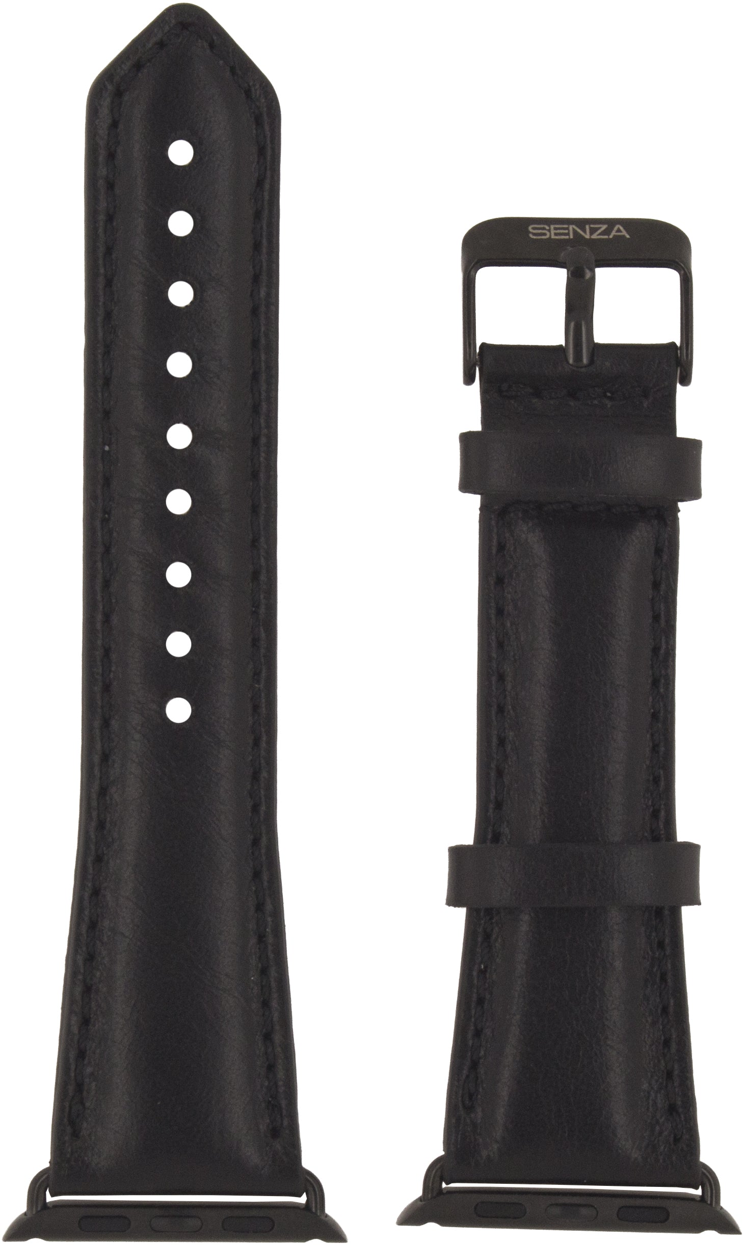 Senza Pure Leather Strap Apple Watch 38Mm Deep Black