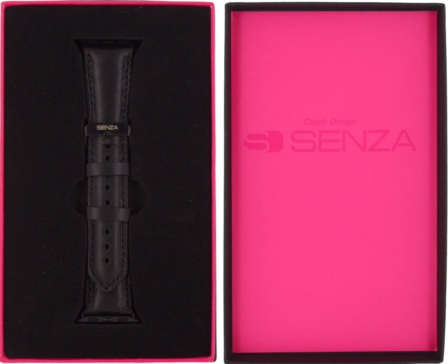 Senza Pure Leather Strap Apple Watch 38Mm Deep Black