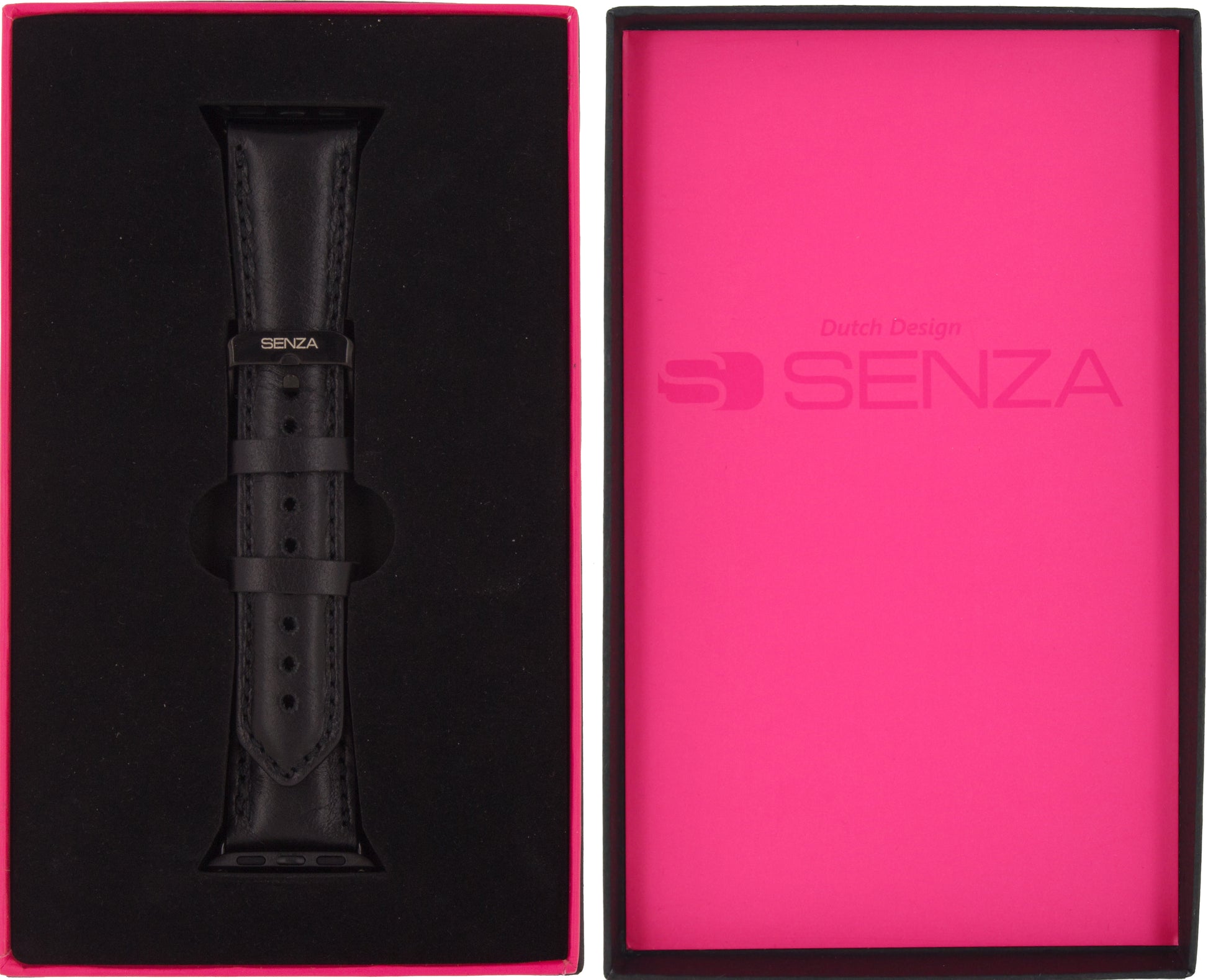 Senza Pure Leather Strap Apple Watch 38Mm Deep Black
