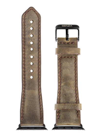 Senza Raw Leather Strap Apple Watch 38Mm Chestnut Brown