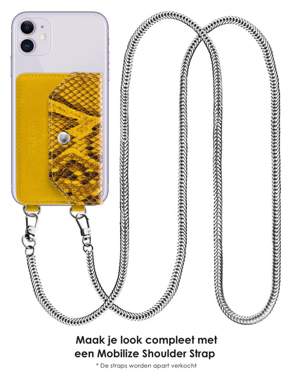 My Style Crossbody Stick-On Phone Pocket With Rfid Yellow Snake