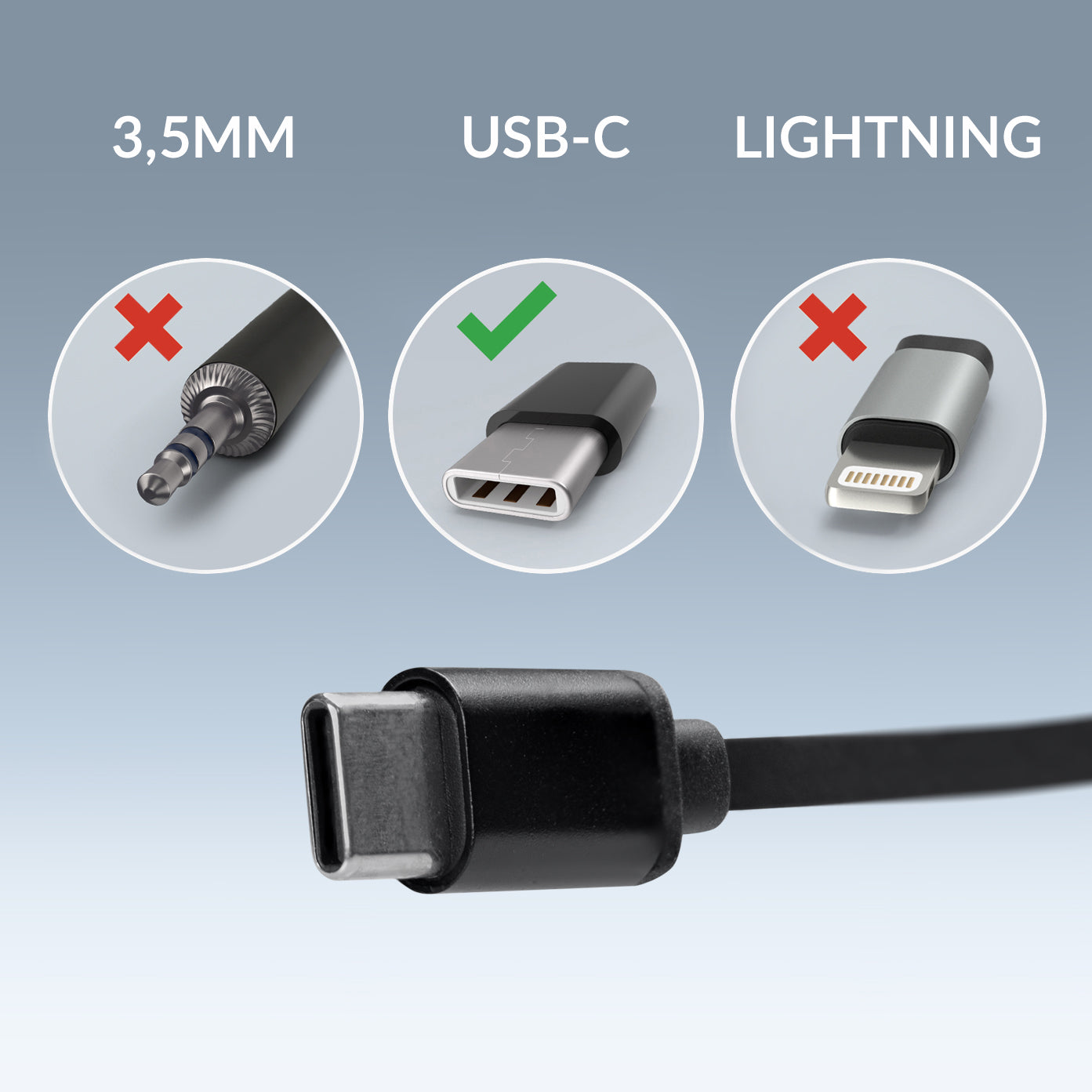Mobilize In-Ear Stereo Headset With Remote Usb-C Black