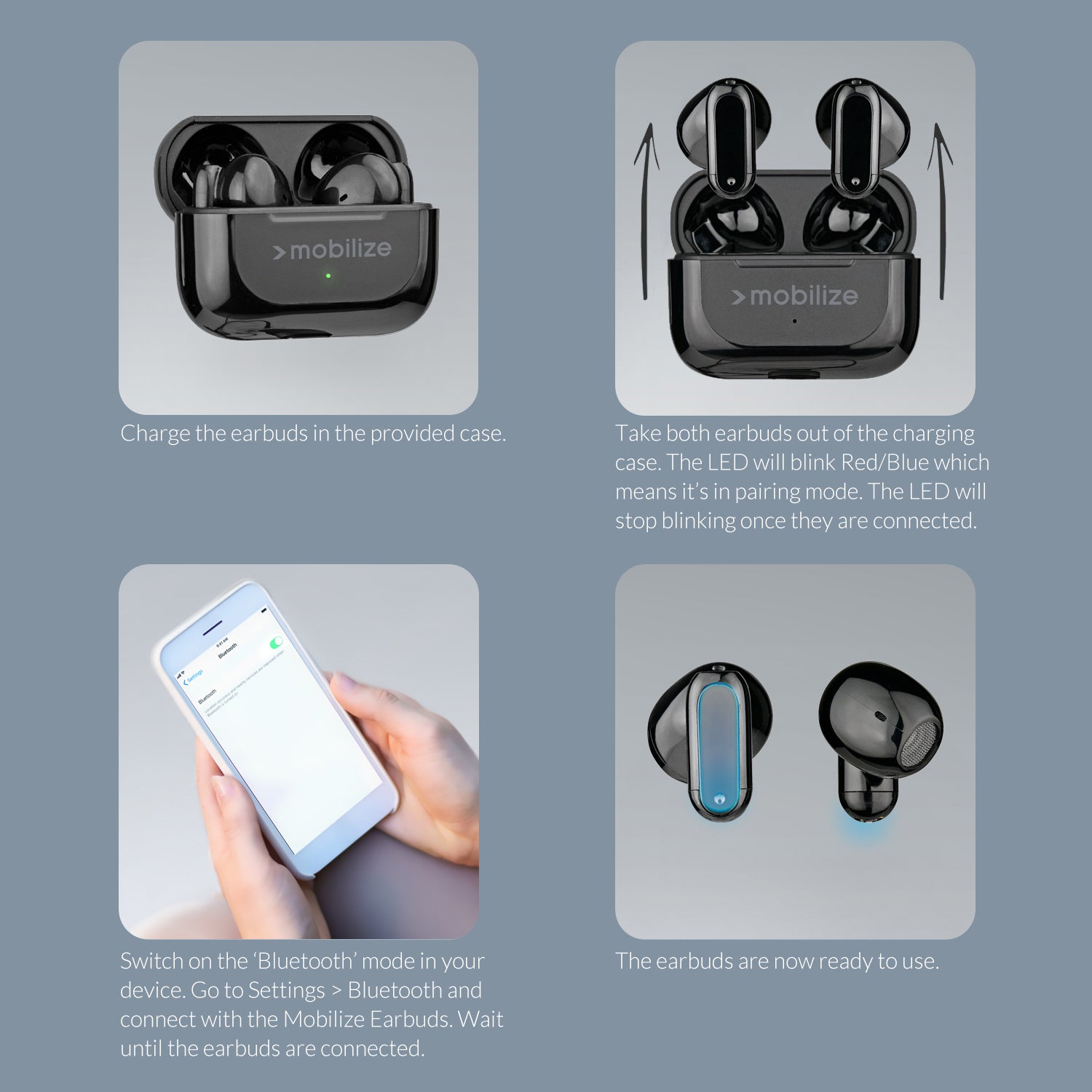 Mobilize Bluetooth Tws Earbuds Mini Black