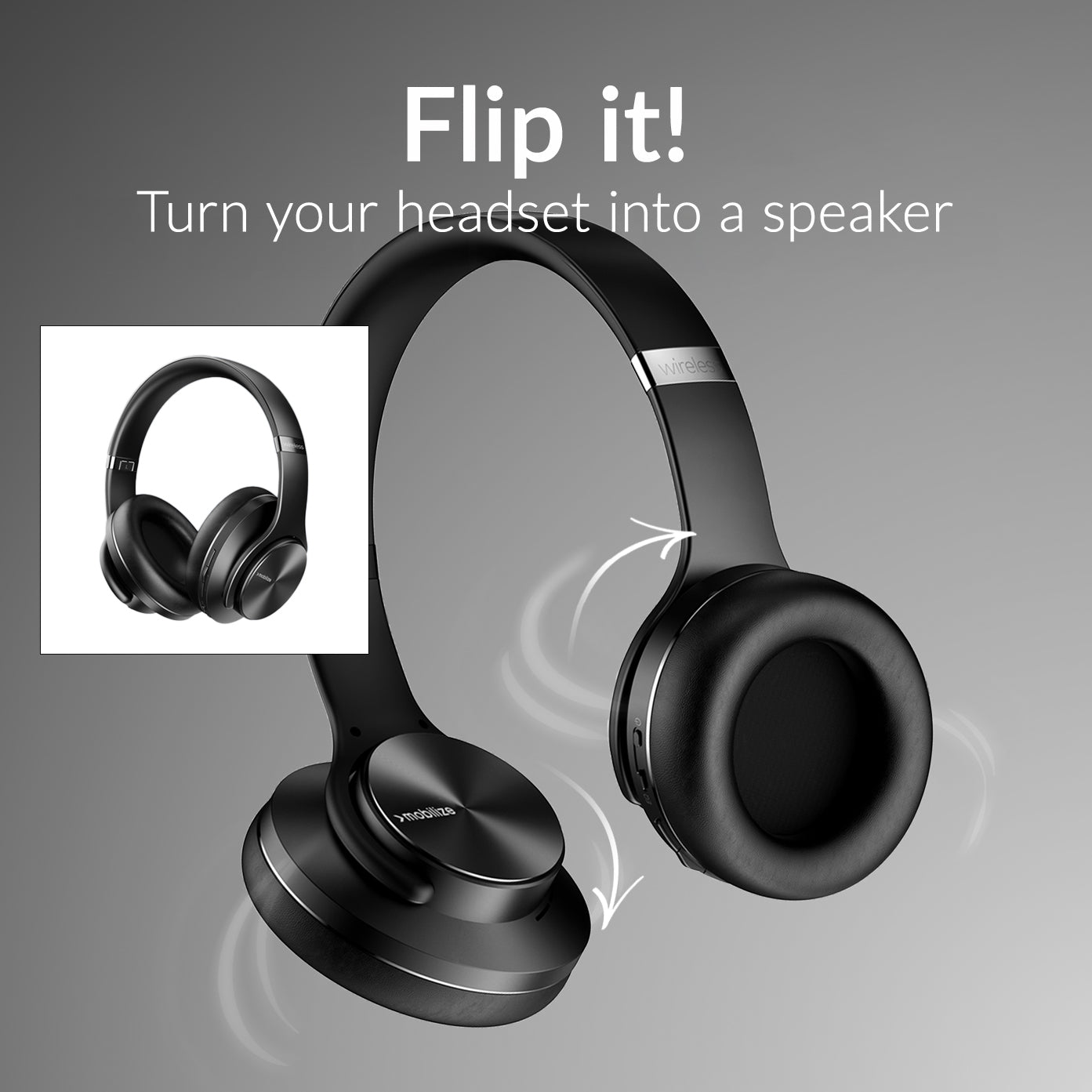 Mobilize Bluetooth Headphone With Speaker Function Black