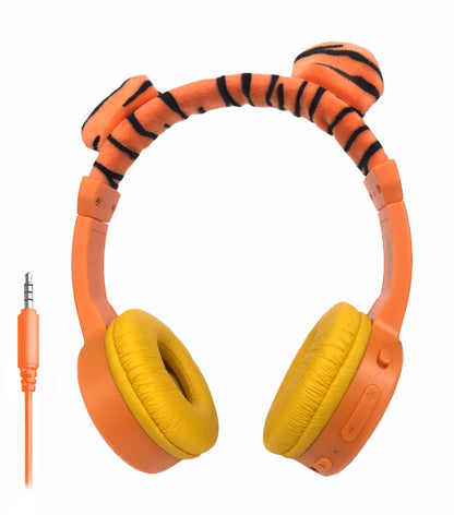 Mobilize Wireless/Wired Over Ear Kids Headphone 85Db Tiger