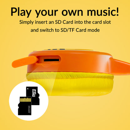 Mobilize Wireless/Wired Over Ear Kids Headphone 85Db Tiger