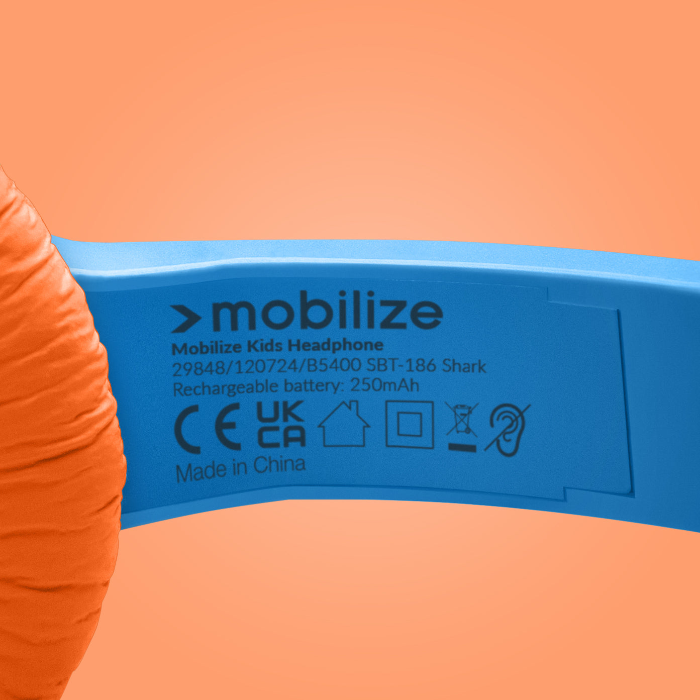 Mobilize Wireless/Wired Over Ear Kids Headphone 85Db Shark
