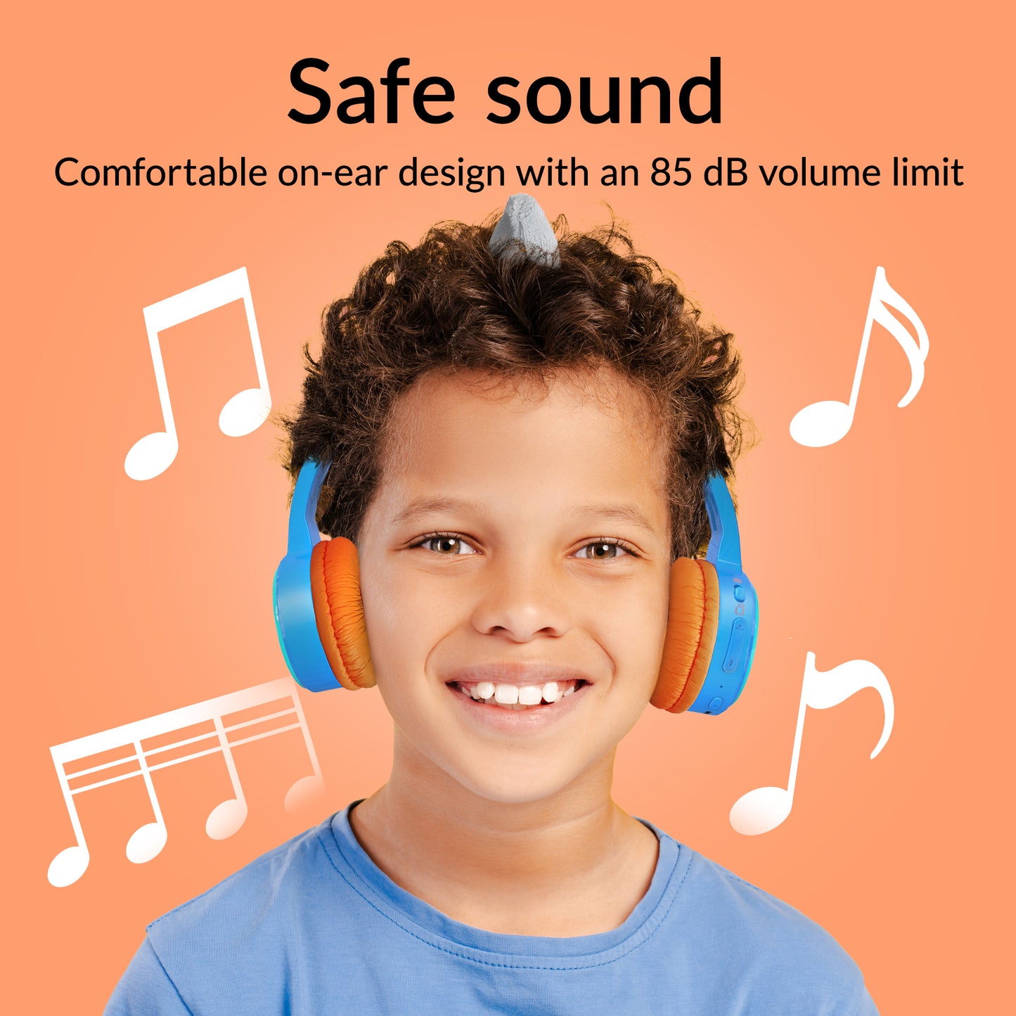 Mobilize Wireless/Wired Over Ear Kids Headphone 85Db Shark