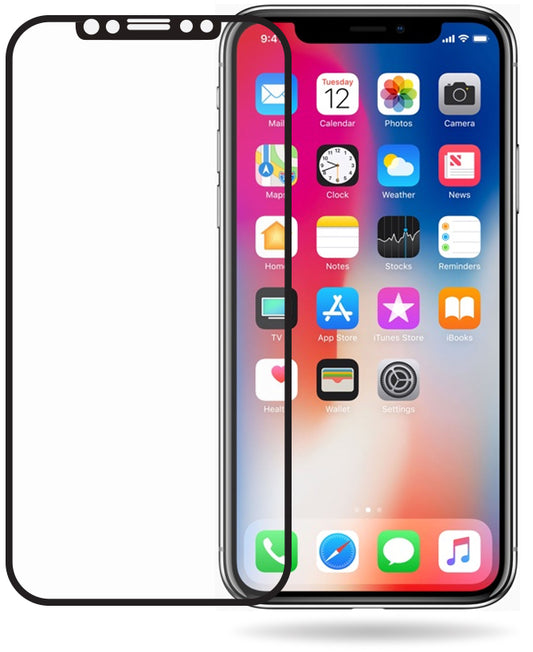 Mobilize Edge-To-Edge Glass Screen Protector Apple Iphone X/Xs/11 Pro Black Full Glue