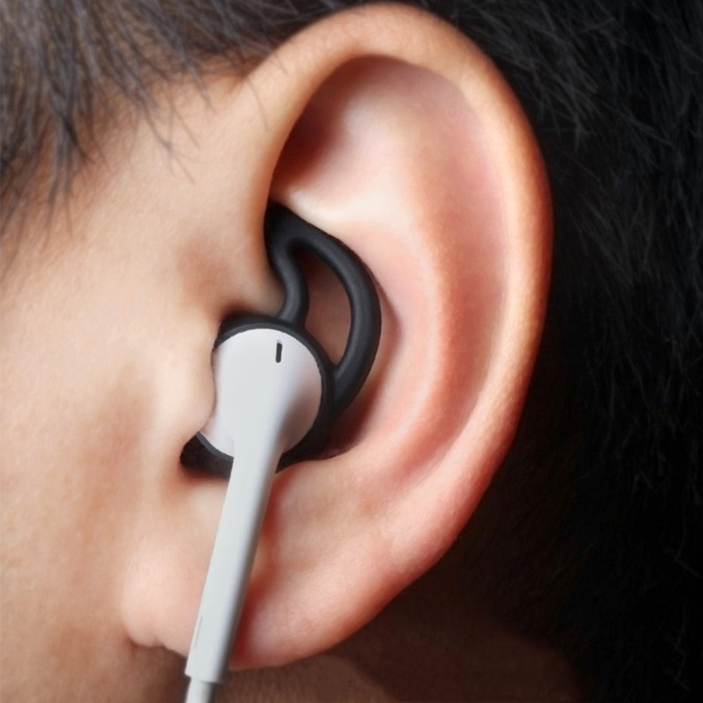 Xccess Silicone Earbuds With Ear Hook For Apple Earpod/Airpod Black