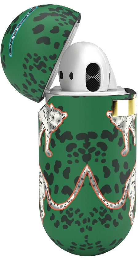 Richmond & Finch Freedom Series Apple Airpod Green Leopard/Gold