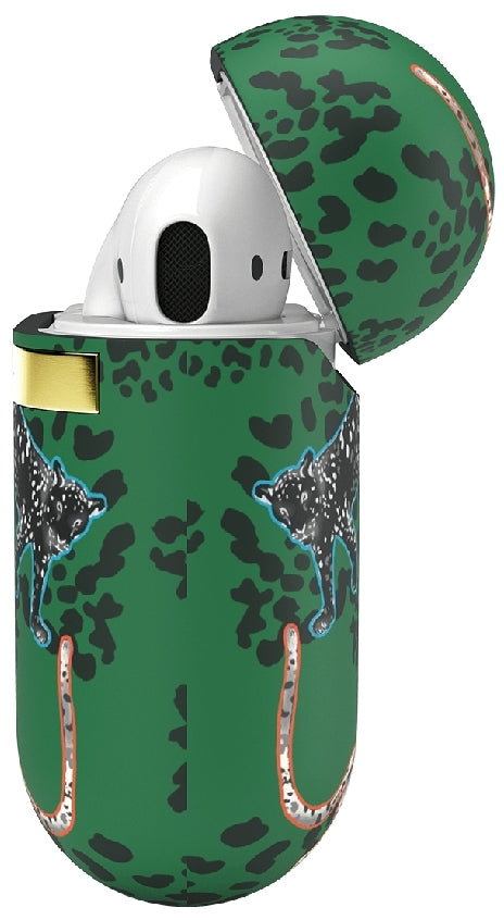 Richmond & Finch Freedom Series Apple Airpod Green Leopard/Gold