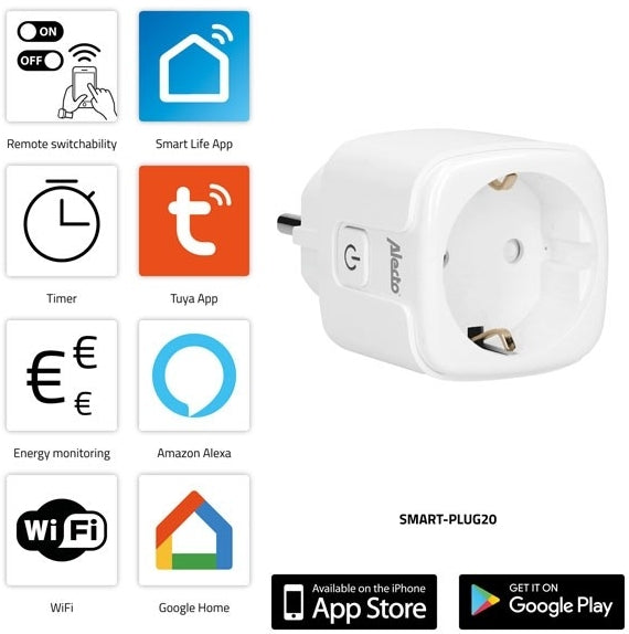 Alecto Smart Wifi Power Socket + Power Meter White