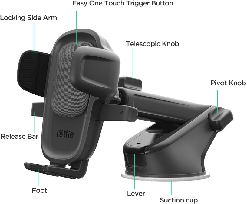 Iottie Easy One Touch 5 Dash/Windshield Mount Black