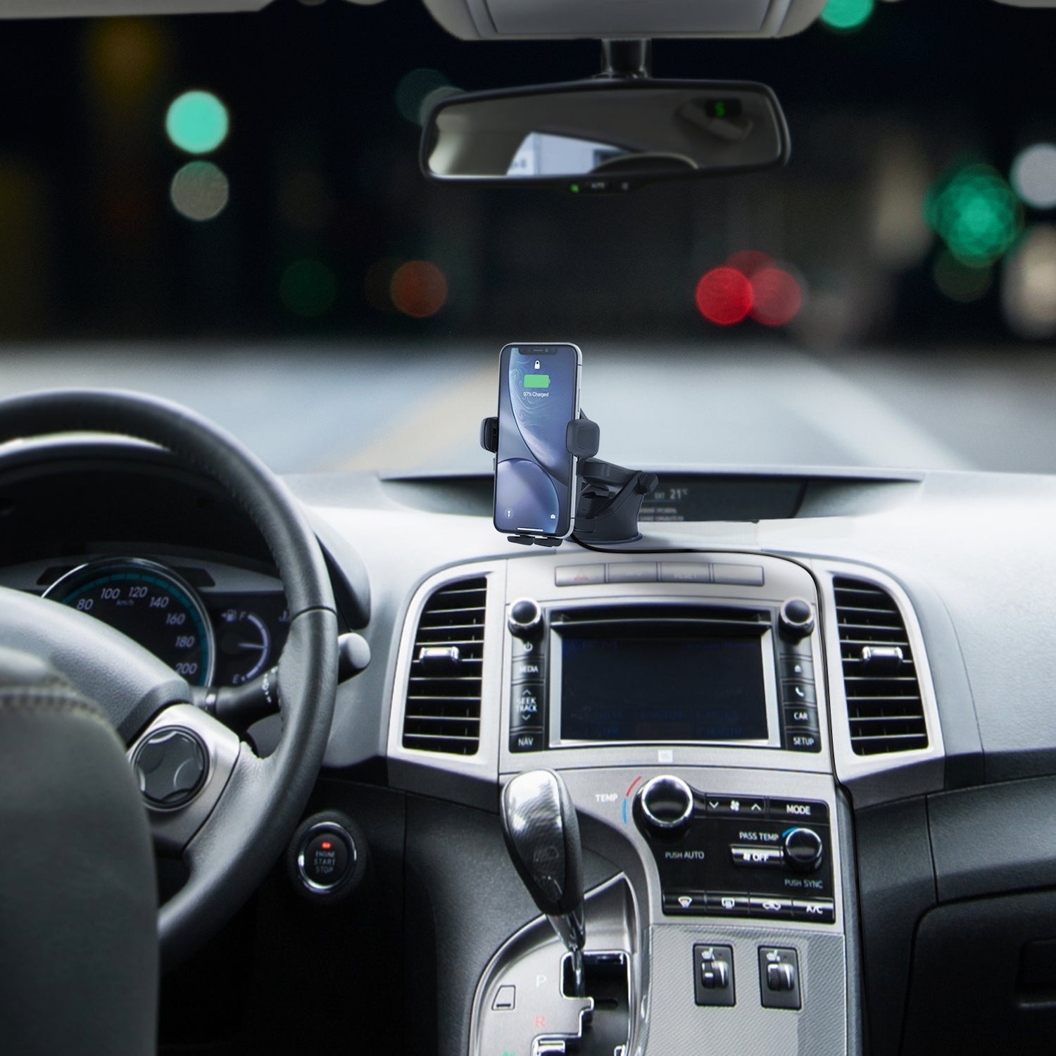 Iottie Easy One Touch Wireless 2 Dash/Windshield Mount 7.5W/10W Black