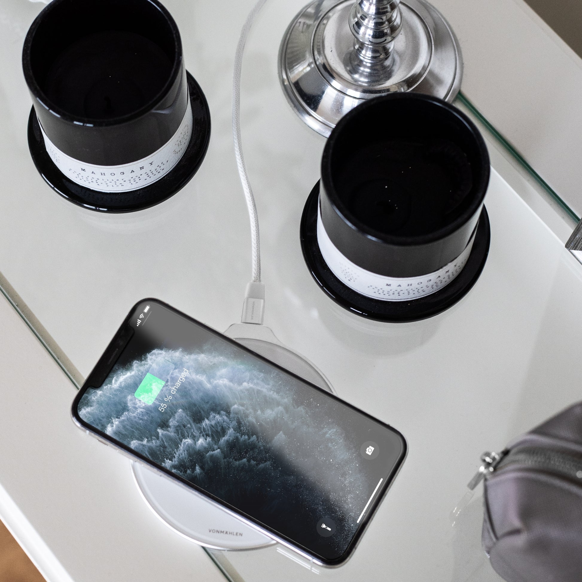 Vonmählen Aura Wireless Charging Pad Glass 7.5W/10W/15W Cool Grey/Rose Gold