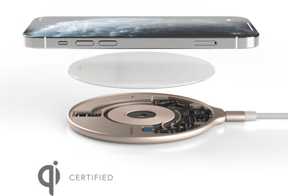Vonmählen Aura Wireless Charging Pad Glass 7.5W/10W/15W Cool Grey/Rose Gold